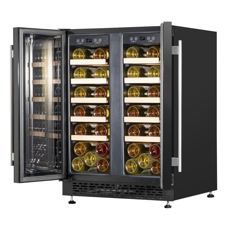 Baridi 40 Bottle/120 Can Freestanding Dual Zone Wine Fridge & Cooler 60cm Baridi - Dynamic Drive