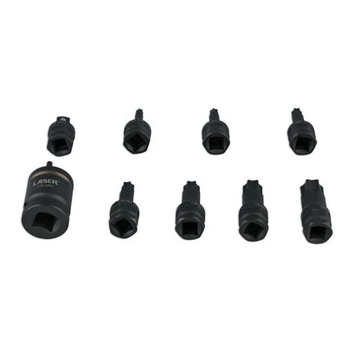 Laser Dual Drive Star* Impact Bit Socket Set 9pc 7978 Laser - Dynamic Drive