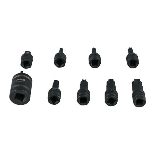 Laser Dual Drive Star* Impact Bit Socket Set 9pc 7978 Laser - Dynamic Drive