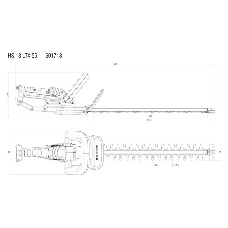 Metabo HS 18 LTX 55 Hedge Trimmer 18V Bare Unit Metabo - Dynamic Drive