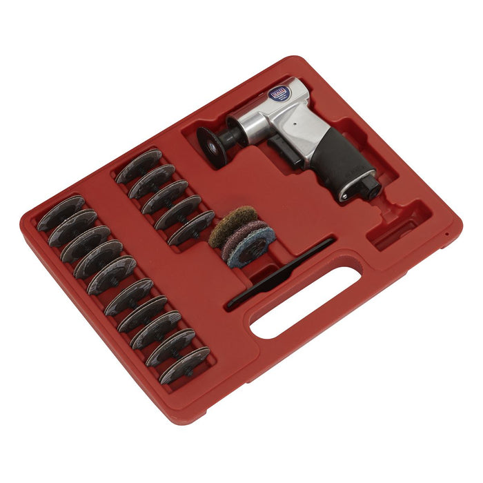 Sealey Air Mini Sander Kit 50mm 35pc SA720 Sealey - Dynamic Drive