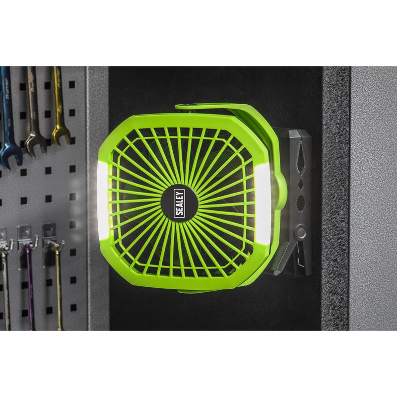 Sealey 4-Speed Portable Clip Fan with Worklight 8" SCF8WL Sealey - Dynamic Drive