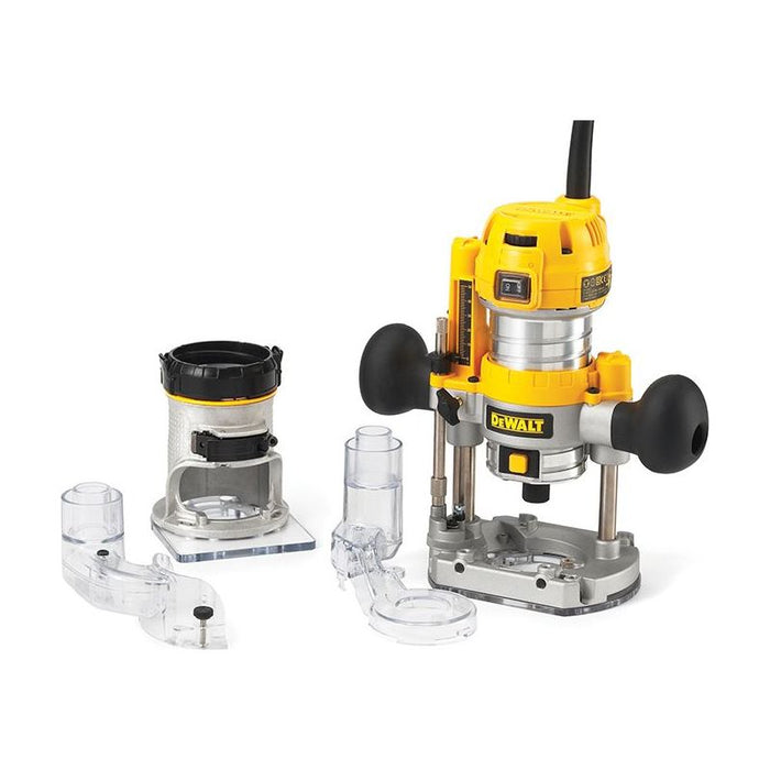Dewalt Power Tools D26204K 1/4in Premium Plunge & Fixed Base Combi Router 900W 240V DeWALT Power Tools - Dynamic Drive