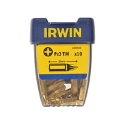 Irwin® Screwdriver Bits Pozidriv PZ3 25mm Titanium (Pack 10) IRWIN® - Dynamic Drive