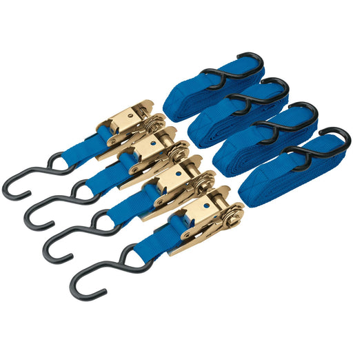 Draper Ratcheting Tie Down Straps, 4.5m x 25mm, 350kg (4 Piece) 60960 Draper - Dynamic Drive