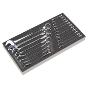 Sealey Tool Tray with Combination Spanner Set 19pc Metric S01123 Sealey - Dynamic Drive