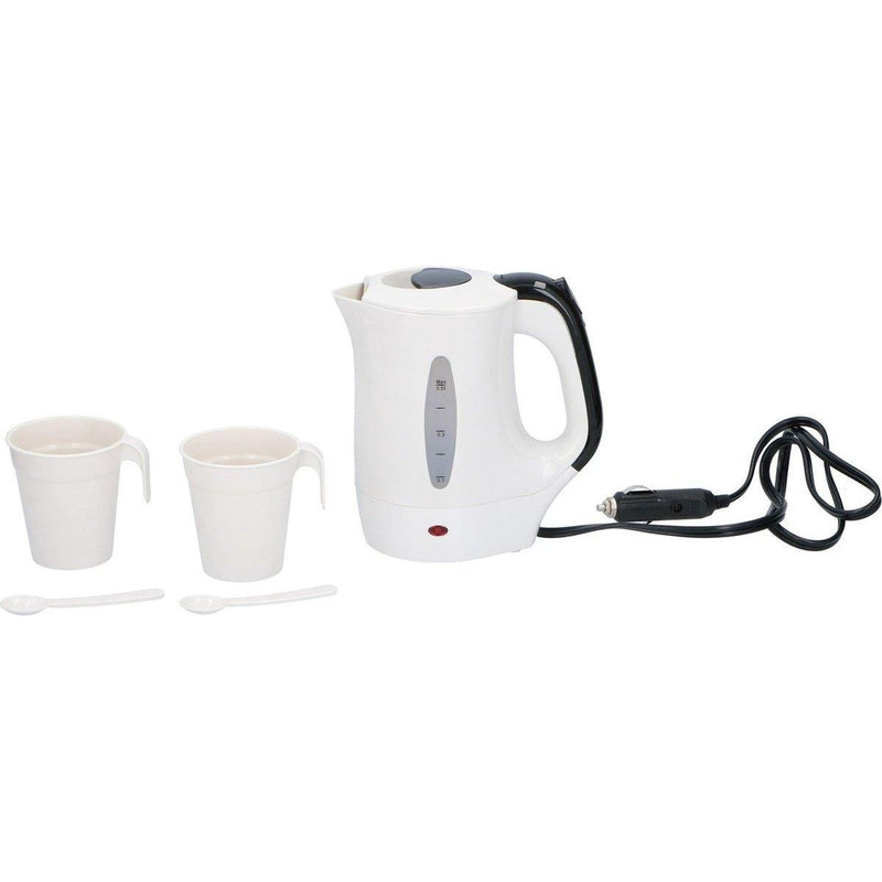 All Ride Truckers 24V Kettle 0.5Ltr 300W Water Heater Truck Lorry W Cups Spoons All Ride - Dynamic Drive