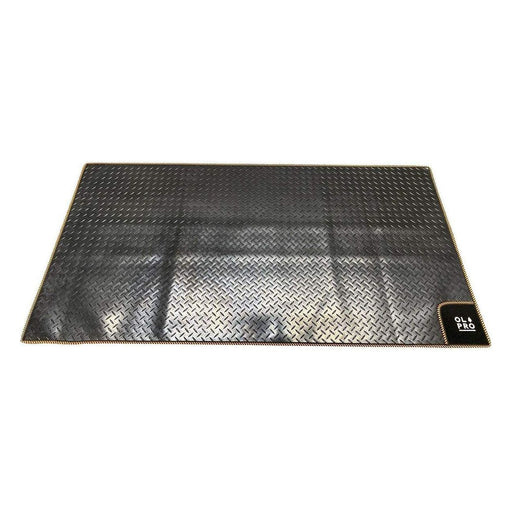 Olpro Awning Tunnel Mat 1500mm x 800mm Black Rubber checker board with Orange Edge Trim Olpro - Dynamic Drive