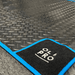 Olpro Awning Tunnel Mat 1500mm x 800mm Black Rubber checker board with Blue Edge Trim Olpro - Dynamic Drive