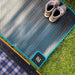 Olpro Awning Tunnel Mat 1500mm x 800mm Black Rubber checker board with Blue Edge Trim Olpro - Dynamic Drive