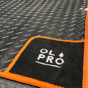 Olpro Awning Tunnel Mat 1500mm x 800mm Black Rubber checker board with Orange Edge Trim Olpro - Dynamic Drive