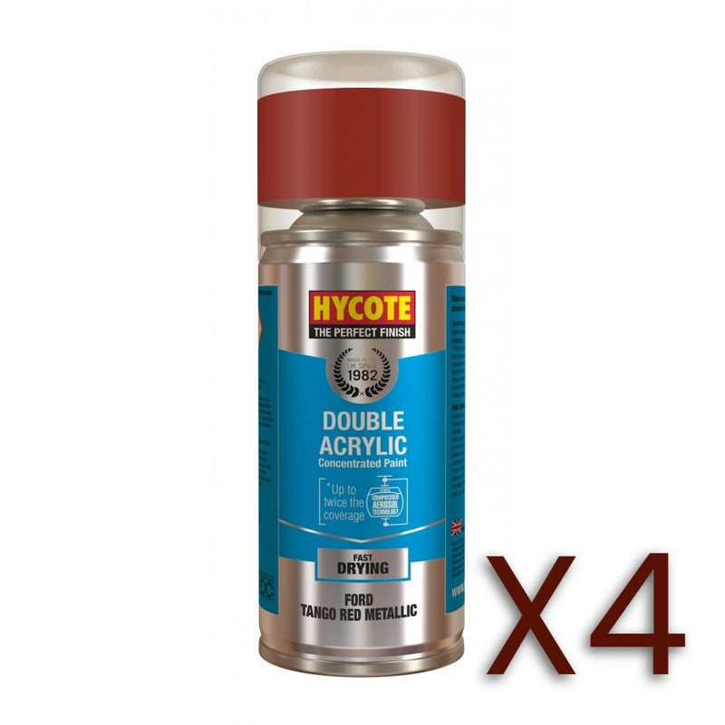 4x Hycote Aerosol Paint for Ford Tango Red Metallic 150ml Hycote - Dynamic Drive