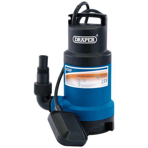 Draper Submersible Dirty Water Pump with Float Switch, 200L/Min, 750W 61667 Draper - Dynamic Drive