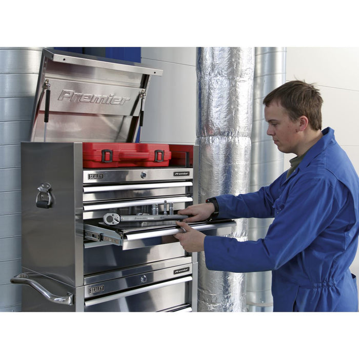 Sealey Topchest 4 Drawer 675mm Stainless Steel Heavy-Duty PTB66004SS Sealey - Dynamic Drive