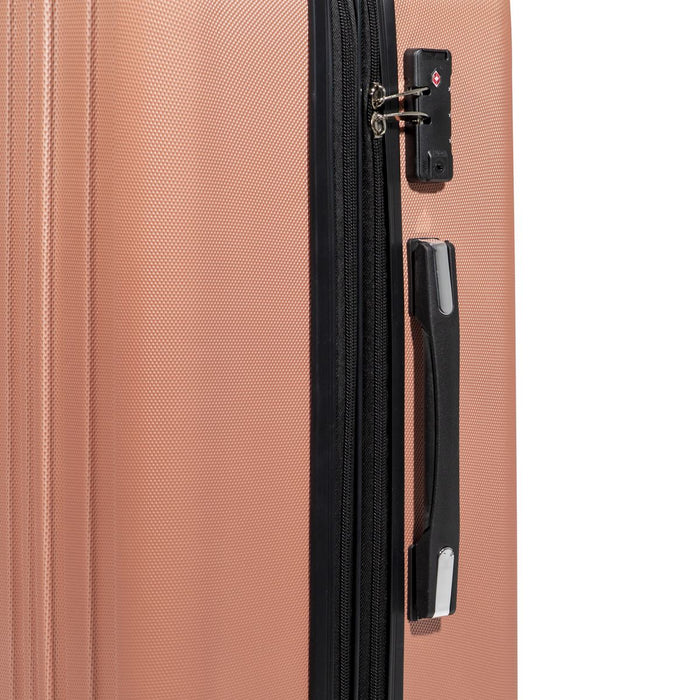 Dellonda 3-Piece Lightweight ABS Luggage Set with TSA Lock  Rose Gold Dellonda  - Dynamic Drive