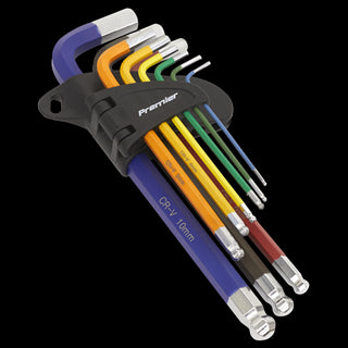 Sealey Twin Pack Long Ball-End Allen Hex Key & Torx Trx Star Multi-coloured Set Sealey  - Dynamic Drive