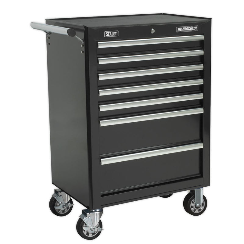 Sealey Rollcab 7 Drawer with Ball-Bearing Slides Black AP26479TB Sealey - Dynamic Drive
