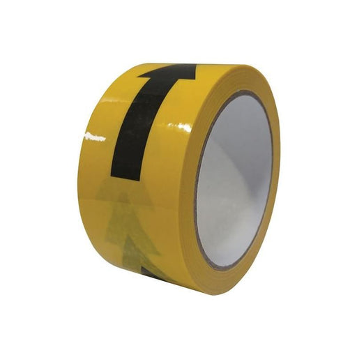 Faithfull Laminated Self-Adhesive Hazard Tape Arrows Black/Yellow 50mm x 33m Faithfull - Dynamic Drive