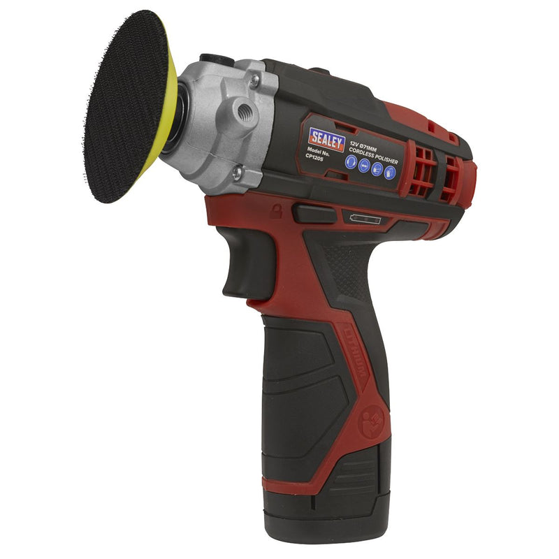 Sealey Cordless Polisher Buffer 12V 71mm Variable Speed Li-ion Body Only Sealey  - Dynamic Drive
