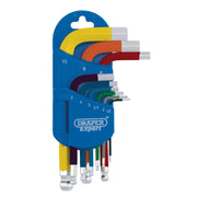 Draper Expert Metric Short Arm Ball End Hex Key Set, Colour Coded (9 Piece) Draper - Dynamic Drive