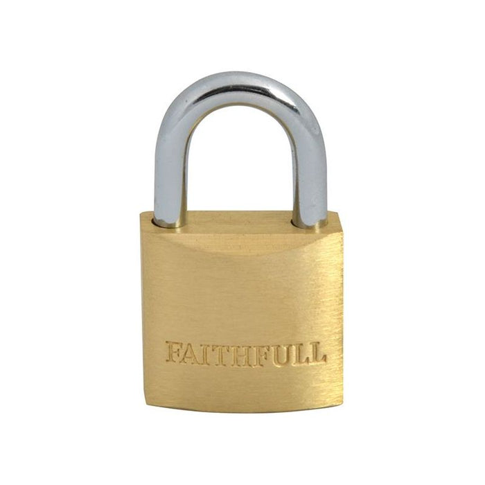 Faithfull Brass Padlock 25mm 3 Keys Faithfull - Dynamic Drive