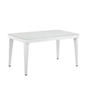 Dellonda Dining Tables with Tempered Glass Top 150 x 90 x 76cm - Ivory White Dellonda - Dynamic Drive