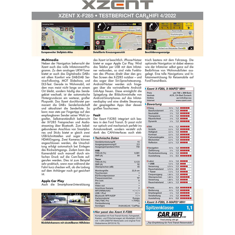 Xzent X-F285 Ford Transit Plus Apple Carplay X-F285 Xzent - Dynamic Drive