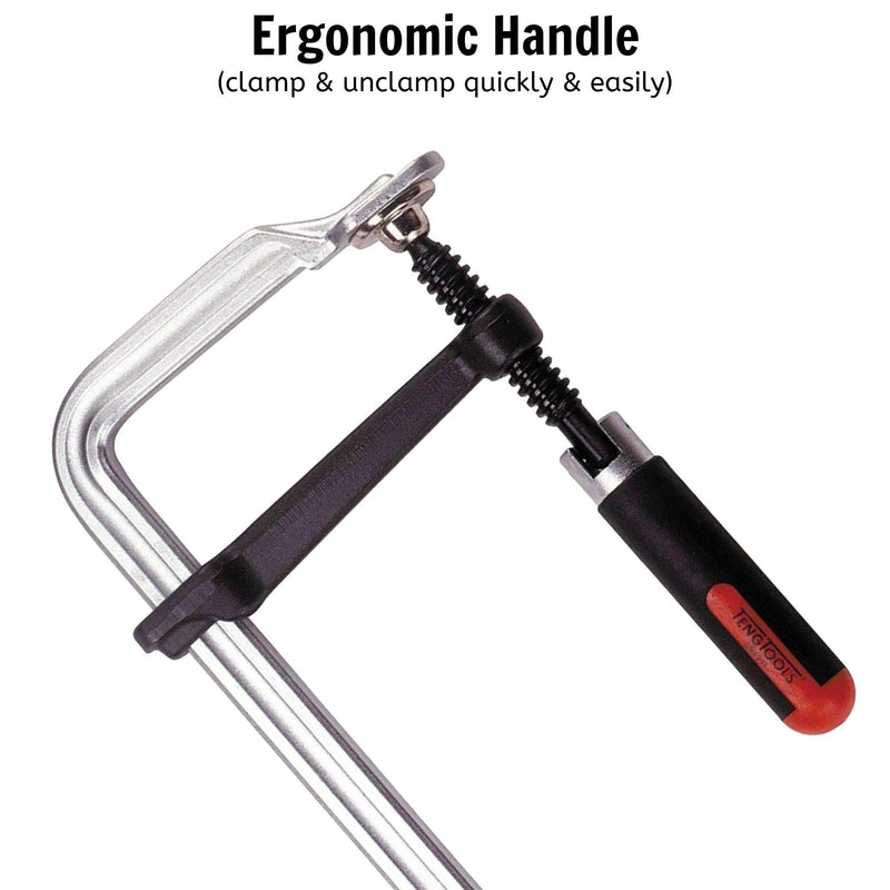 Teng Tools F-Type Clamp Swivel Handle 250 x 120mm Teng Tools - Dynamic Drive