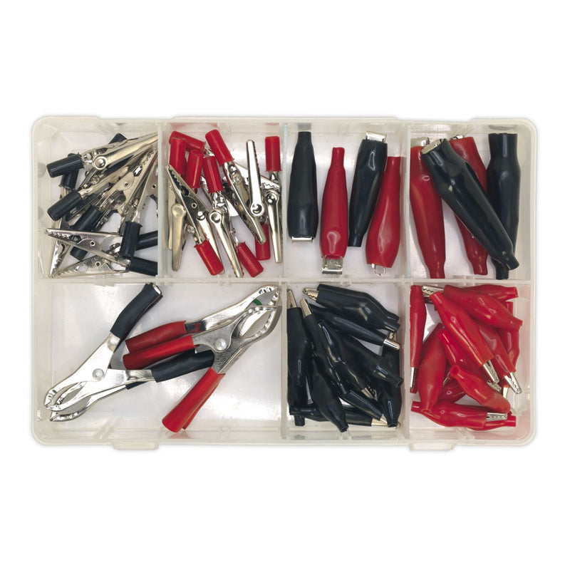 Sealey Crocodile Clip Assortment 60pc - Black & Red AB023CA Sealey - Dynamic Drive