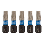 Draper Expert TX-STAR Impact Screwdriver Bits, T27 x 25mm, 1/4" Hex (Pack of 5) Draper - Dynamic Drive