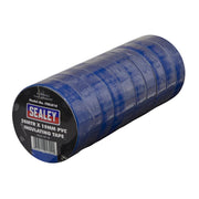Sealey PVC Insulating Tape 19mm x 20m Blue Pack of 10 ITBLU10 Sealey - Dynamic Drive