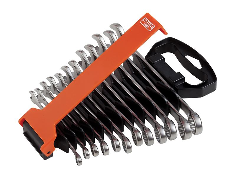 Bahco Chrome Polished Combination Spanner Set, 12 Piece Bahco - Dynamic Drive
