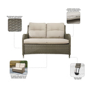 Dellonda Chester Rattan Wicker Outdoor 2-Seater Sofa DG70 Dellonda - Dynamic Drive