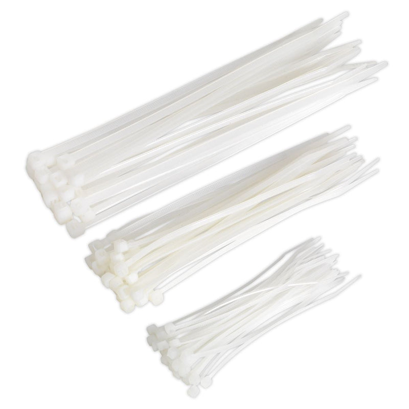 Sealey Cable Tie Assortment White Pack of 75 CT75W Sealey - Dynamic Drive
