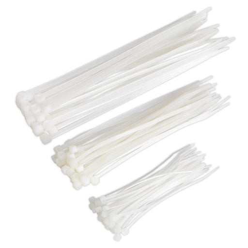 Sealey Cable Tie Assortment White Pack of 75 CT75W Sealey - Dynamic Drive