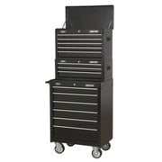 Sealey Topchest Mid-Box & Rollcab 14 Drawer Stack Black AP22BSTACK Sealey - Dynamic Drive