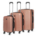 Dellonda 3-Piece Lightweight ABS Luggage Set with TSA Lock  Rose Gold Dellonda  - Dynamic Drive