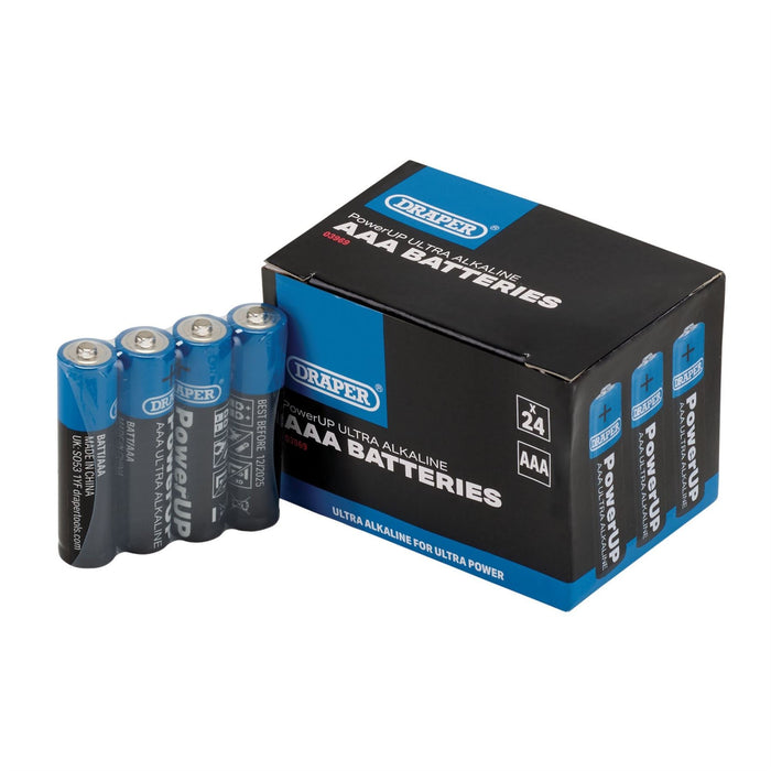 Draper PowerUP Ultra Alkaline AAA Batteries (Pack of 24) 03969 Draper - Dynamic Drive