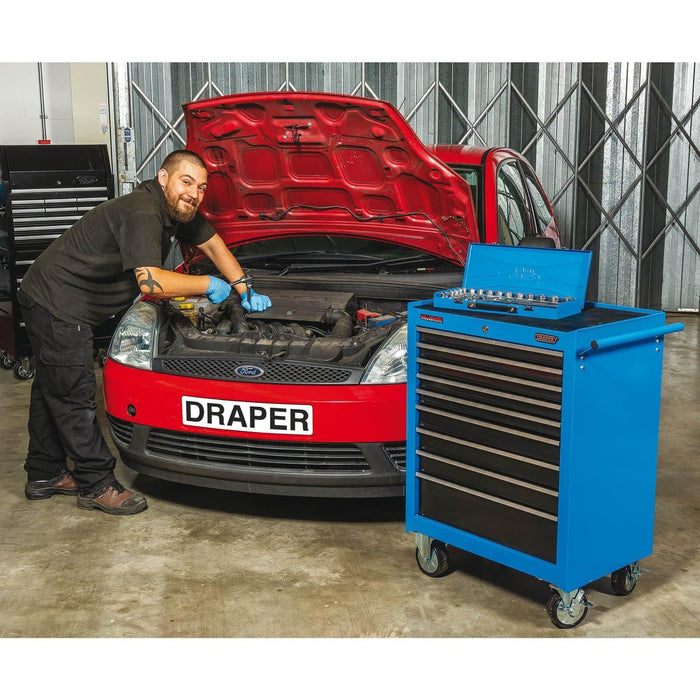 Draper Roller Tool Cabinet, 9 Drawer, 26", Blue 15110 Draper - Dynamic Drive