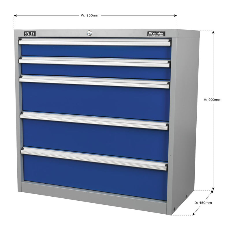 Sealey Industrial Cabinet 5 Drawer API9005 Sealey - Dynamic Drive