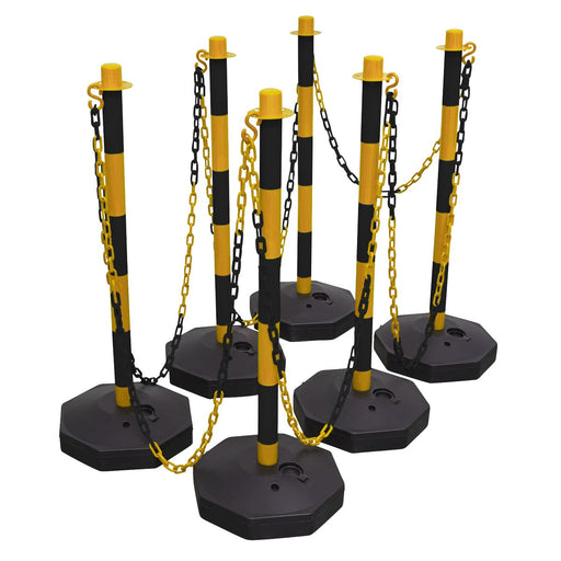 Sealey Black/Yellow Post & Chain Kit 25m BYSBKIT Sealey - Dynamic Drive