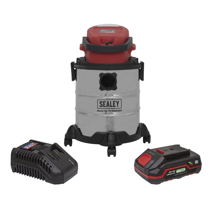 Sealey Vacuum Cleaner Cordless 20V with 2Ah Battery & Charger PC20VCOMBO2 Sealey - Dynamic Drive
