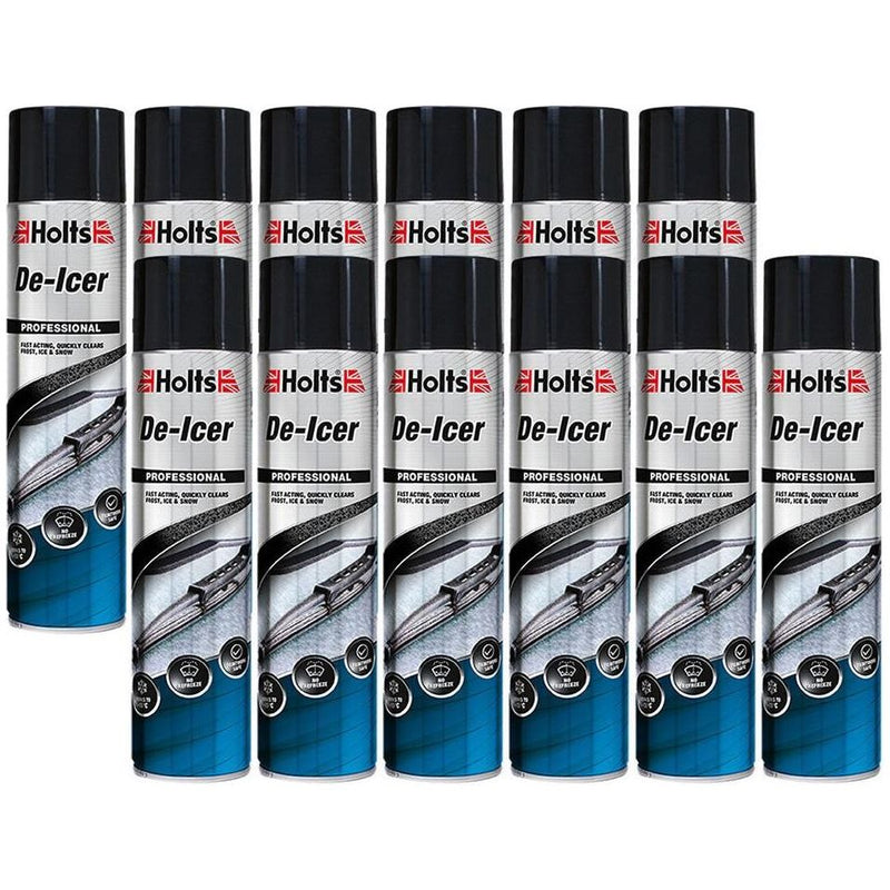 12 x Holts Car De-Icer Melts Windscreen Ice Frost Snow Aerosol Deicer 600ml Holts - Dynamic Drive