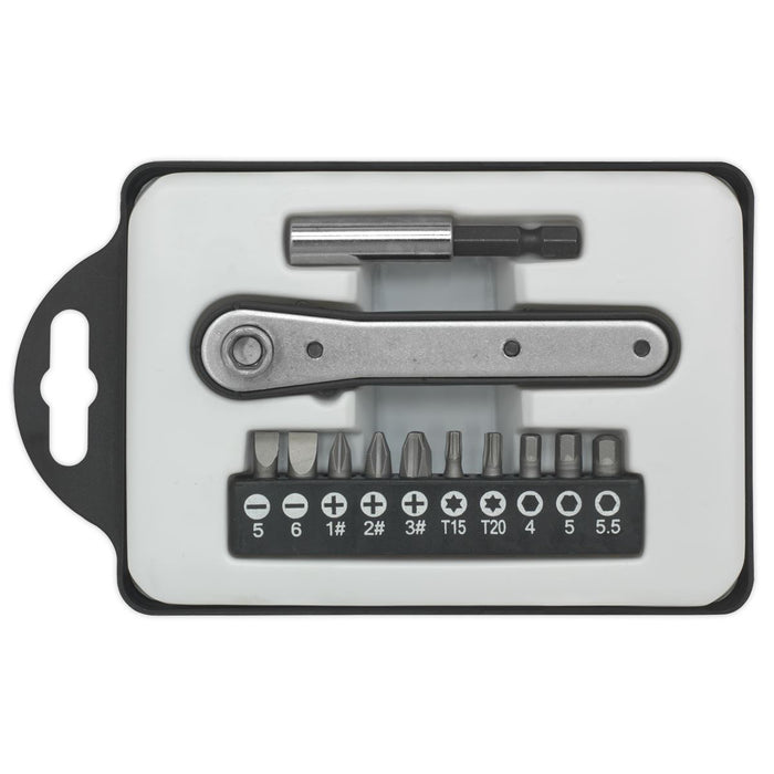 Siegen 12pc Ratchet Driver Bit Set in Case Screwdriver Slotted Phillips Trx Bits Siegen  - Dynamic Drive
