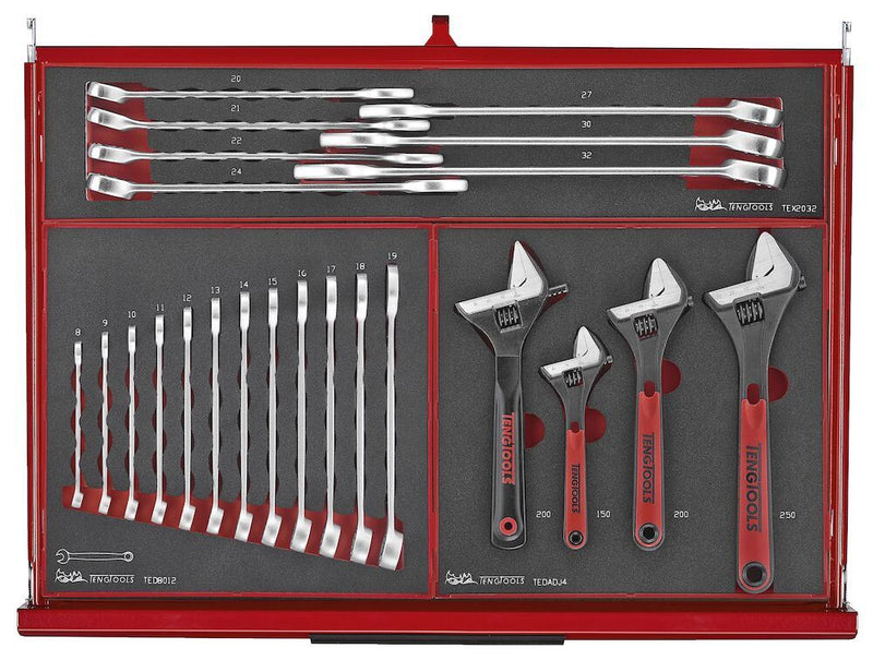 Teng Tools 26" PRO35™ stack FOAM tool kit 418 pieces red Town Tools - Dynamic Drive