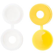 Wot-Nots Number Plate Caps & Screws - White & Yellow - Pack Of 4 Pearl - Dynamic Drive