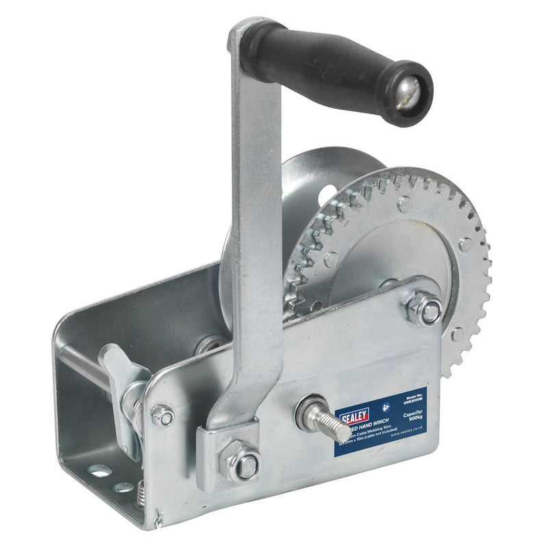 Sealey Geared Hand Winch 900kg Capacity GWE2000M Sealey - Dynamic Drive