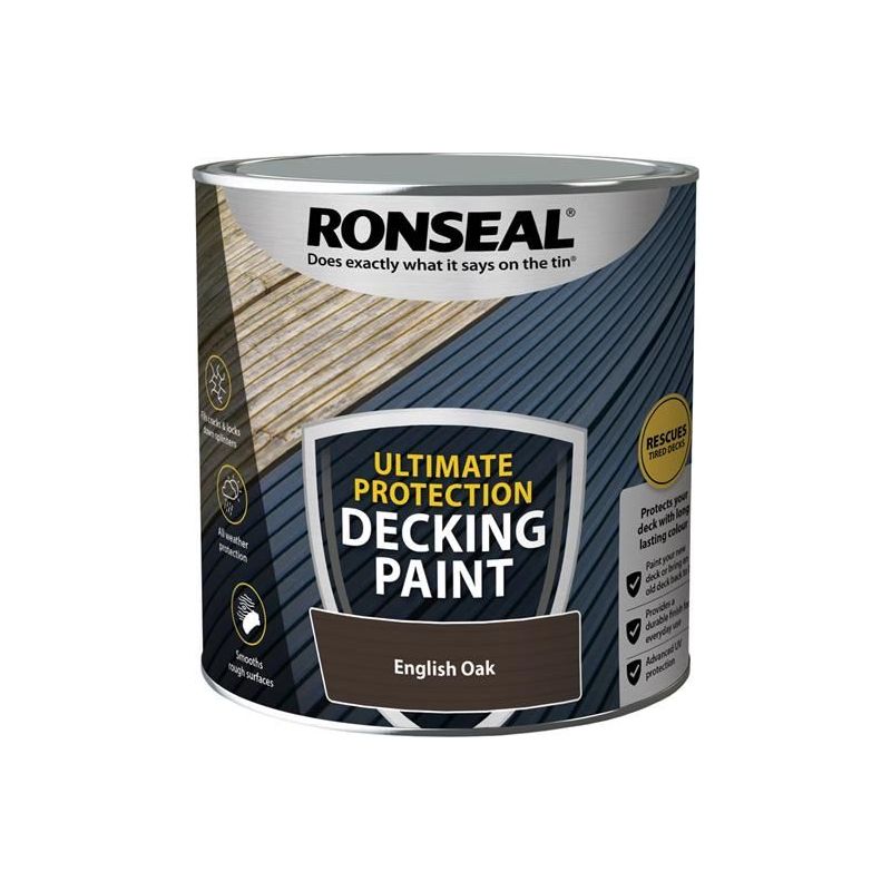 Ronseal Ultimate Protection Decking Paint English Oak 2.5 litre Ronseal - Dynamic Drive