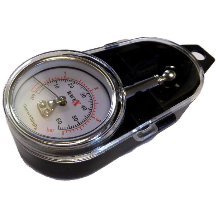 Race X Professional Tyre Pressure Gauge + Case RX0014 PSI & BAR for Van Bike Car RaceX  - Dynamic Drive