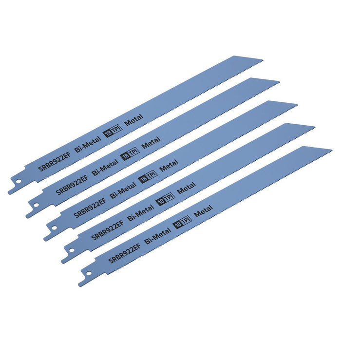 Sealey Reciprocating Saw Blade Metal 230mm 18tpi Pack of 5 SRBR922EF Sealey - Dynamic Drive